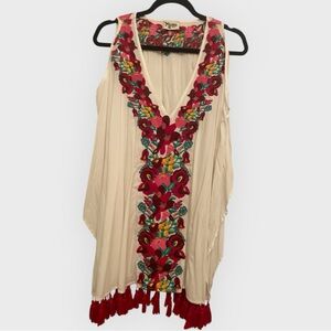 Embroidered Floral V-Neck Dress